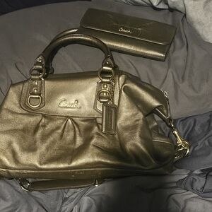 Coach Green Satchel and Wallet Set